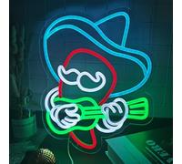 WIOSOUL Guitar Neon Sign, LED Acrylic Neon Lamp with USB Dimmable Neon Guitar Light Chili Guitar Neon Sign for Bedroom Chili Neon Sign for Music Studio Bar Birthday Christmas,Wedding Party Decor