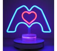 WIOSOUL Heart Hands Neon Sign 11.6x9.06 Inch Finger Heart Neon Lights With Dimmable USB Charge or Baterry Operated for Bedroom Llveoom Wedding, Birthday, Christmas (Finger Hearts)