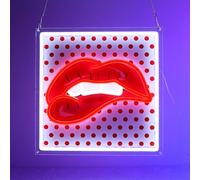 WIOSOUL Red Lip Neon Light, UV Print LED Light Sign Wall Decor for Party