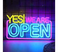WIOSOUL We Are Open Neon Sign, Dimmable LED Light for Bar Cafe Shop Window