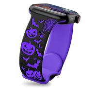 wipalor Fall Halloween Watch Bands forapple Watch Bands for Women Men (42mm Series 10) 41mm 40mm 38mm, Holiday Pumpkin iWatch Bands Halloween for apple Watch Series 10 9 SE 8 7 6 5 4 3 2-Black/Purple