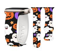 wipalor Halloween Bands for Apple Watch Bands for Women Men 42mm 41mm 40mm 38mm, Fall Holiday Halloween iWatch Bands for Cute Silicone Sport iPhone Watch Series 11 10 9 SE 8 7 6 5 4 3-Pumpkins&Ghosts