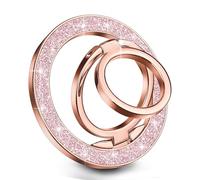 Wipalor Magnetic Phone Grip for Magsafe Phone Grip, Bling Cell Phone Ring Holder Flexible 360° Rotation 110° Flip Magnetic Mag Safe Accessory for iPhone 16 15 14 13 12 Pro Max Plus Mini-Rose Gold