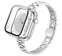 wipalor Metal Bracelet Compatible with Apple Watch Strap Women with Case 40 mm 44 mm Series 6 5 4 SE, Stainless Steel Metal Band for Apple Watch Band Case, 44mm Serie 6 5 4 SE, ABS