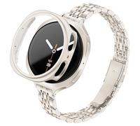 wipalor Slim Stainless Steel Band with Case fits Samsung Watch 9/8 Strap 40 mm, Ladies Elegant Straps for Galaxy Watch 9/8 Strap, Metal Band for Galaxy Watch Straps Women,Starlight
