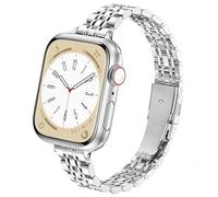 wipalor Slim Stainless Steel Strap Compatible with Apple Watch Straps Women 42mm(Series 10) 41mm 40mm 38mm, Metal iWatch Strap, Ladies Band for Apple Watch Series 11 10 9 8 7 6 5 4 3 2 1 SE,Silver