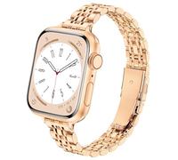 wipalor Slim Stainless Steel Strap Compatible with Apple Watch Straps Women 46mm 45mm 44mm 42mm 49mm, Metal iWatch Strap, Ladies Band for Apple Watch Series 10 9 8 7 6 5 4 3 2 1 SE Ultra,Rosegold