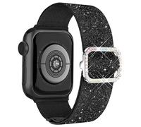 wipalor Stretchy Nylon Sport Strap Fit Bling Apple Watch Straps Women | Elastic Soft Bands for 42mm 41mm 40mm 38mm 44mm, Braided Sport Solo Loop Strap for iWatch Series 12 11 10 9 8 7 6 5 4 3 2 1SE