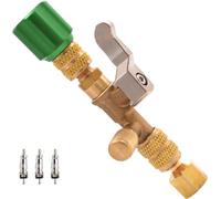 WIPCOOL Valve Core Removal Tool with Brass Adapters(1/4" MFL-5/16 FFL), Schrader Valve Tool Kit for R22 R12 R410A R32 R404A R407C R507 Refrigerant Systems, Rated Core Removal Tool HVAC