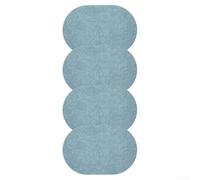Wipe Clean and Stylish Set of 4 Double Sided Floral Patterned Oval PU Leather Placemats (Blue)