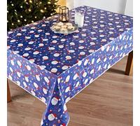 Wipe Clean Christmas Tablecloth Whether you are having a Christmas party or Christmas dinner, food is a big part of Christmas! - Blue Santa.
