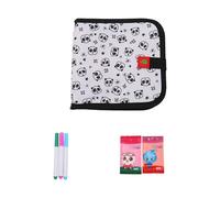 Wipe-Clean Colouring Book for Children, Reusable Drawing Board, Wipe-Clean, Portable with 3 Colouring Pencils, Doodle Pad 6 Pages, Colouring Painting Set Gift, Games from 2-6 Years Children (#G)