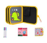 Wipe-Clean Colouring Book for Children, Reusable Drawing Board, Wipe-Clean, Portable with 3 Colouring Pencils, Doodle Pad 6 Pages, Colouring Painting Set Gift, Games from 2-6 Years Children (#C)