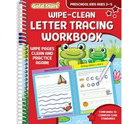 Wipe Clean Letter Tracing Workbook for Preschool Kids Ages 3-5: Practice Pen Control, the Alphabet, Handwriting, Wipe Off Pen Included (Gold Star Series)