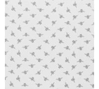 Wipe Clean Oilcloth Tablecloth Beige Natural Grey Bees Cotton Backed 100cm x 100cm (39" x 39") Square