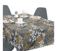 Wipe Clean PVC Tablecloth 140cmx200cm-Outdoor/Indoor Table Cloth Protector, Waterproof Summer Design, Easy Care Table Cover (Midnight Tropical Floral Leaves PVC Tablecloth)