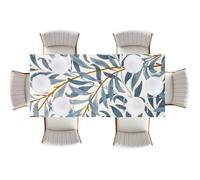 Wipe Clean PVC Tablecloth 140cmx200cm-Outdoor/Indoor Table Cloth Protector, Waterproof Summer Design, Easy Care Table Cover (William Morris Willow Bough Blue)