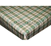 Wipe Clean PVC Tablecloth Vinyl Oilcloth Kitchen Table Cover Protector - Green Hearts (150 x 140cm)