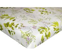 Wipe Clean PVC Tablecloth Vinyl Oilcloth Kitchen Table Cover Protector - Green Herb Plant Garden (250 x 140cm)