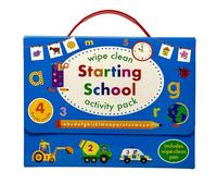 Wipe Clean Starting School Activity Pack Collection 4 Books Set (with pen) (Times Tables, First Sums, First Words & Telling the Time)