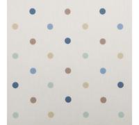 Wipe Clean Tablecloth Oilcloth Taupe, Duck Egg and Blue Polka Dot 134cm x 180cm (53" x 71") Long