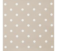 Wipe Clean Tablecloths PVC Vinyl Taupe and White Polka Dots 110 x 110cm