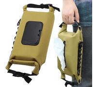 Wipe Dispenser, Haning Reusable Portable Canvas Diaper and Wipes Pouch, Waterproof Tissue Box Holder with Adjustable Buckle & Loops for Travel Camping Hiking Outdoor Diaper Caddy