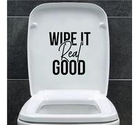 Wipe It Real Good Cute Stickers - Bathroom Décor - Toilet Sticker - Bathroom Sign, Toilet Lid Decal - Bathroom Wall Art - Funny Stickers - Potty Training Stickers (Medium, Black)