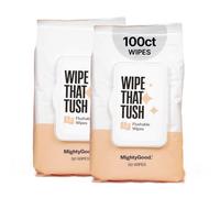 Wipe That Tush Flushable Wipes - 2 Packs of 50 Wipes - 100 Wipes - Hypoallergenic & Scented - Aloe - Flushable Tested and Septic Safe