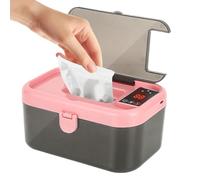 Wipe Warmer - Portable Travel Wipe Dispenser with Led Indicator Lights, USB Charging Supplies for Camping Car Travel Road Trips Outdoor Use and on The Go Convenience for Parents