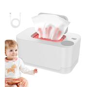 Wipe Warmer - Red White, Home Use Wet Wipes Dispenser | Portable Space Saving Diaper Heater Holder Case, Living Room Nursery Bathroom Countertop Organizer