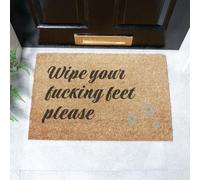 Wipe your f*cking feet please Doormat (60 x 40cm) Artsy Mats Brown 40cm x 60cm