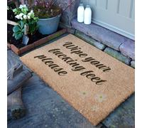 Wipe your f*cking feet please Doormat (90 x 60cm) Artsy Mats Brown 90cm x 60cm