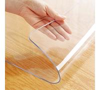 Wipeable Multi-Size Clear Plastic Tablecloth Waterproof Crystal Vinyl PVC Rectangle Dining Coffee Table Mat Pad Wood Glass Marble Furniture Screen Protector PVC Cover Mat Polyester 36x72"6ft Heatproof