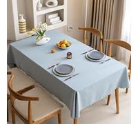 wipeable tablecloths 130x240 cm light blue tablecloth Rectangular Cotton Linen Washable Table Cloth Dust-proof Table Cover