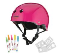 Wipeout Dry Erase Kids Bike Helmet, Create Your Own Design, Cycling Safety Head Protection, Neon Pink, Ages 5+