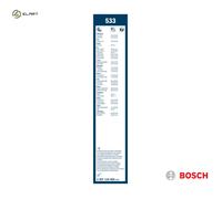 Bosch Wiper Blade Twin 533, Length: 530mm/475mm - Set of Front Wiper Blades