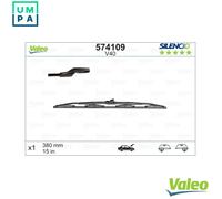 VALEO Silencio Wiper - V40 - All-Seasons Durable and Resistant Windshield Conventional Wiper Blade 380mm - 1 Wiper Blade - 574109