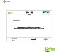 VALEO Silencio Wiper - V43 - All-Seasons Durable and Resistant Windshield Conventional Wiper Blade 430mm - 1 Wiper Blade - 574111