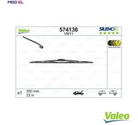 VALEO Silencio Wiper - VM11 - All-Seasons Durable and Resistant Windshield Conventional Wiper Blade 550mm - 1 Wiper Blade - 574136