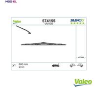 VALEO Silencio Wiper - VM105 - Optimum Aerodynamic Conventional Original Wiper Blade with Spoiler - 600mm - Front - 1 Wiper Blade