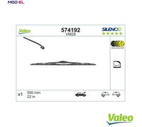 VALEO Silencio Wiper - VM29 - All-Seasons and Perfect Fit Windshield Wiper Blade 550mm - Front - 1 Wiper Blade - 574192