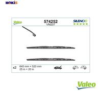 Valeo 574252 Silencio VM207 Front Windscreen Wiper Blade Set 645mm 520mm 25" 20"