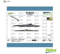 Valeo Silencio Kit of 2 Wiper Blades VM209 - Front - 575 mm / 500 mm | With Spoiler, Aerodynamic Conventional Blades, 574254