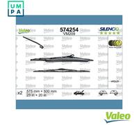 Valeo Silencio Kit of 2 Wiper Blades VM209 - Front - 575 mm / 500 mm | With Spoiler, Aerodynamic Conventional Blades, 574254