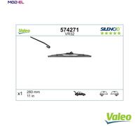 Valeo Flat Wiper Blade Silencio - Rear 11" - fits Seat Arosa (6H1) 1997-2004