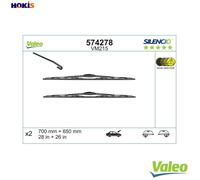 VALEO Silencio Wiper - VM215 - Kit of All-Seasons Durable and Resistant Windshield Conventional Wiper Blades 700mm/650mm - Front - Set of 2 Wiper Blades - 574278