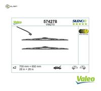 VALEO Silencio Wiper - VM215 - Kit of All-Seasons Durable and Resistant Windshield Conventional Wiper Blades 700mm/650mm - Front - Set of 2 Wiper Blades - 574278