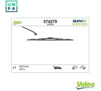 Valeo Wiper Blade Silencio Flat VR34 Rear 20" (500mm) - 574279 - fits Renault Laguna Coupe