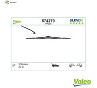 Valeo Wiper Blade Silencio Flat VR34 Rear 20" (500mm) - 574279 - fits Renault Laguna Coupe